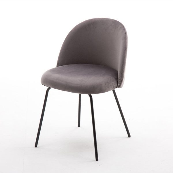Contemporary Scandinavian Velvet Iron Wood Round Vanity Stool Backrest For Bedroom - Image 35