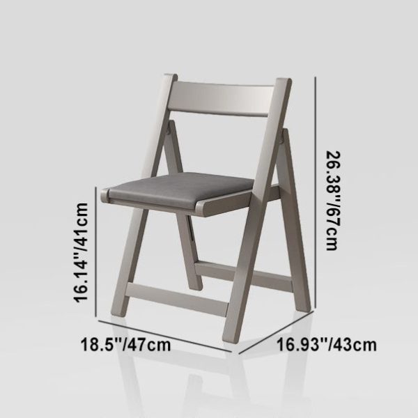 Modern Simplicity Rubber Wood Leather Square Dining Chair Foldable Backrest For Dining Room - Image 5