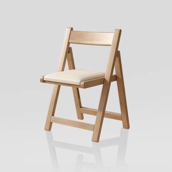 Modern Simplicity Rubber Wood Leather Square Dining Chair Foldable Backrest For Dining Room - Image 11
