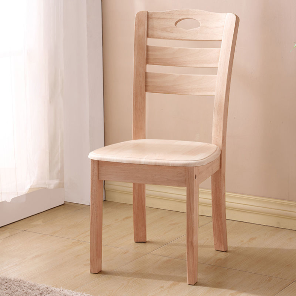 Traditional Chinese Rubber Wood Square Border Dining Chair Backrest For Dining Room - Image 2