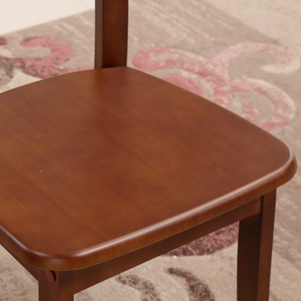 Traditional Chinese Rubber Wood Square Border Dining Chair Backrest For Dining Room - Image 9