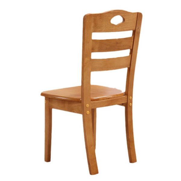 Traditional Chinese Rubber Wood Square Border Dining Chair Backrest For Dining Room - Image 21