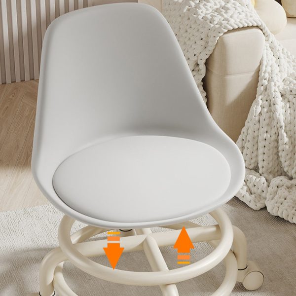Modern Simplicity Leather Wood Metal Sponge Round Checkered Low Stool Backrest Movable For Living Room - Image 22