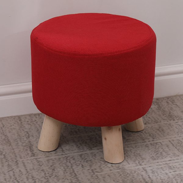Modern Simplicity Cotton Linen Wood Sponge Round Square Footstool Stackable For Living Room - Image 26
