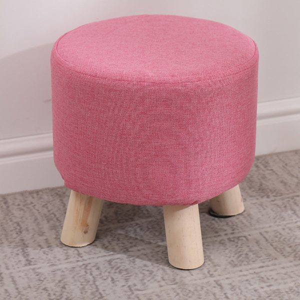 Modern Simplicity Cotton Linen Wood Sponge Round Square Footstool Stackable For Living Room - Image 27