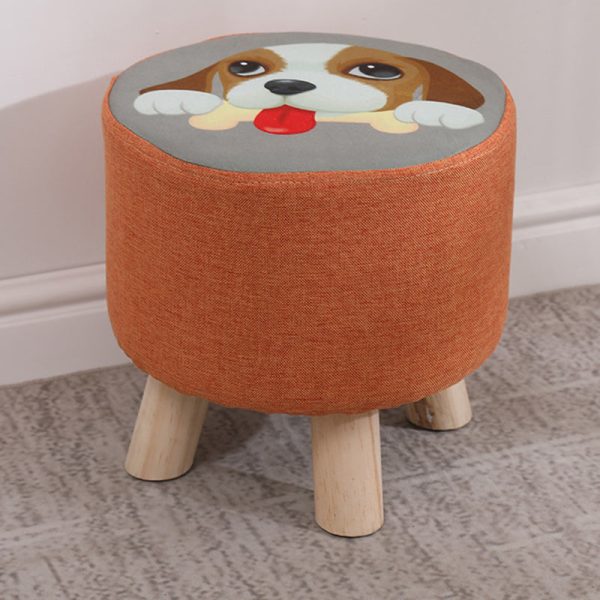 Modern Simplicity Cotton Linen Wood Sponge Round Square Footstool Stackable For Living Room - Image 29
