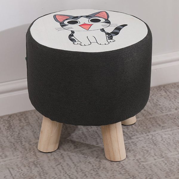 Modern Simplicity Cotton Linen Wood Sponge Round Square Footstool Stackable For Living Room - Image 31