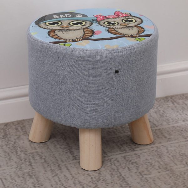 Modern Simplicity Cotton Linen Wood Sponge Round Square Footstool Stackable For Living Room - Image 32