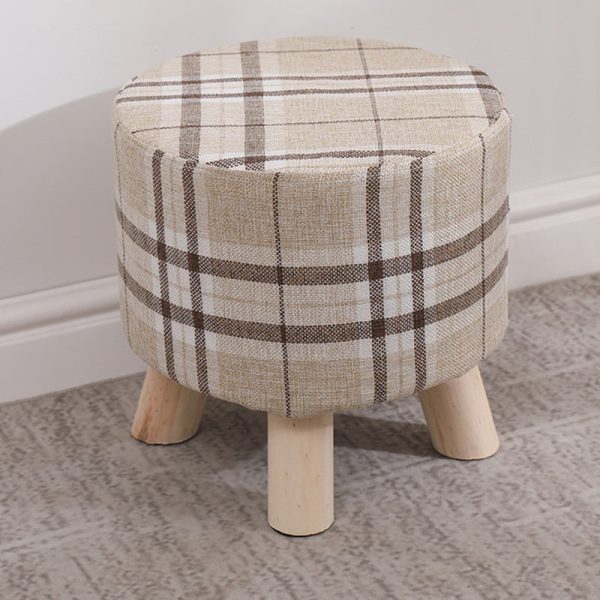 Modern Simplicity Cotton Linen Wood Sponge Round Square Footstool Stackable For Living Room - Image 18
