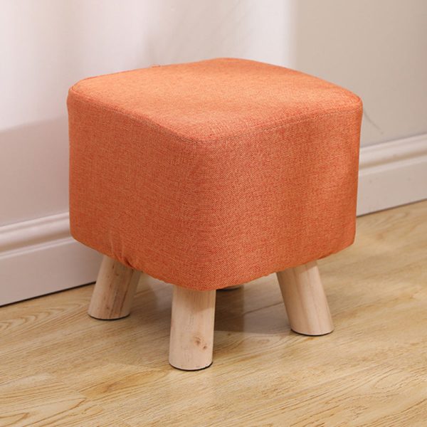 Modern Simplicity Cotton Linen Wood Sponge Round Square Footstool Stackable For Living Room - Image 38