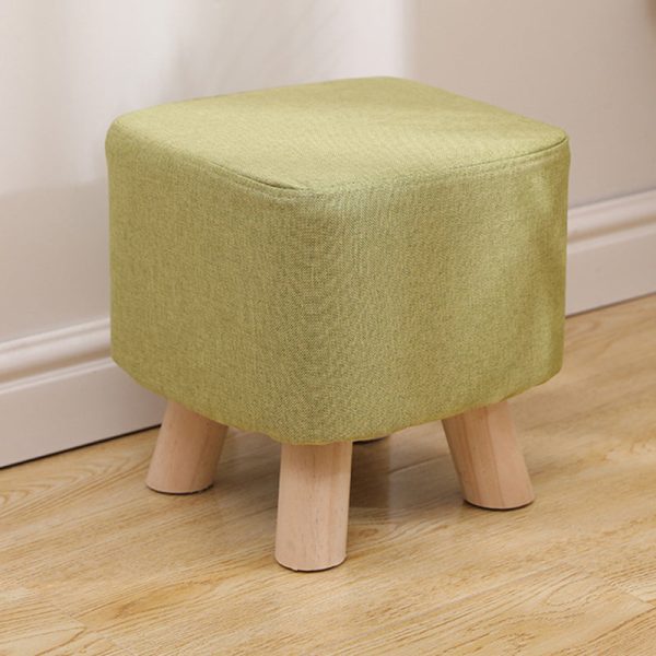 Modern Simplicity Cotton Linen Wood Sponge Round Square Footstool Stackable For Living Room - Image 39