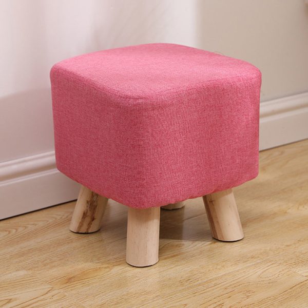 Modern Simplicity Cotton Linen Wood Sponge Round Square Footstool Stackable For Living Room - Image 40