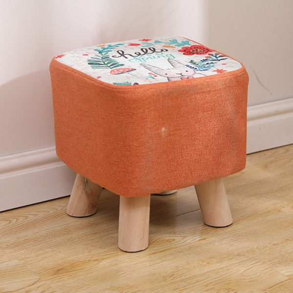 Modern Simplicity Cotton Linen Wood Sponge Round Square Footstool Stackable For Living Room - Image 41
