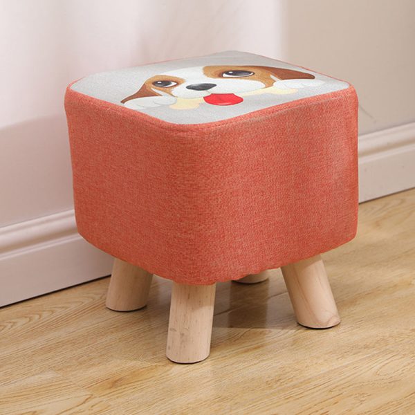 Modern Simplicity Cotton Linen Wood Sponge Round Square Footstool Stackable For Living Room - Image 42