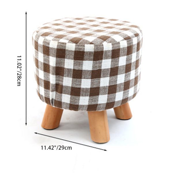 Modern Simplicity Cotton Linen Wood Sponge Round Square Footstool Stackable For Living Room - Image 6