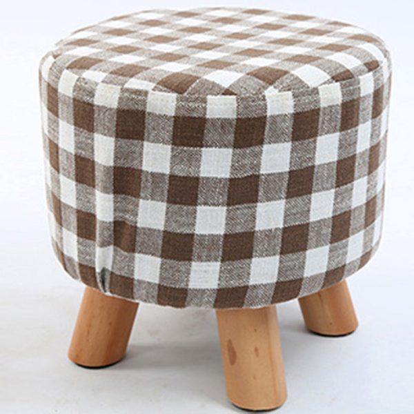 Modern Simplicity Cotton Linen Wood Sponge Round Square Footstool Stackable For Living Room - Image 49