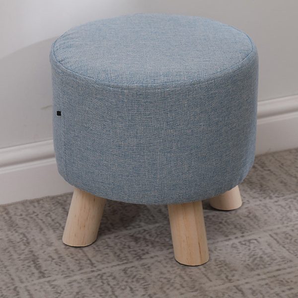 Modern Simplicity Cotton Linen Wood Sponge Round Square Footstool Stackable For Living Room - Image 20