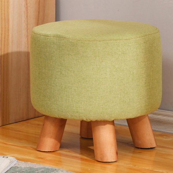 Modern Simplicity Cotton Linen Wood Sponge Round Square Footstool Stackable For Living Room - Image 14