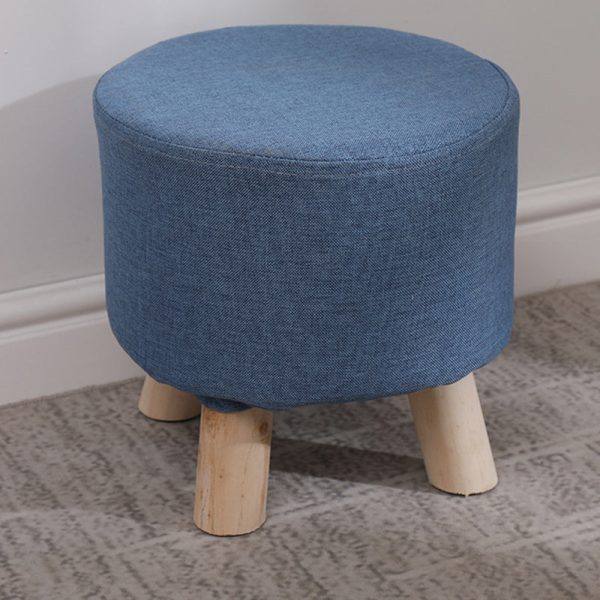 Modern Simplicity Cotton Linen Wood Sponge Round Square Footstool Stackable For Living Room - Image 21