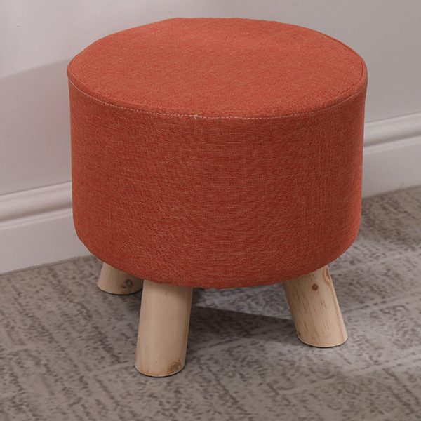 Modern Simplicity Cotton Linen Wood Sponge Round Square Footstool Stackable For Living Room - Image 22