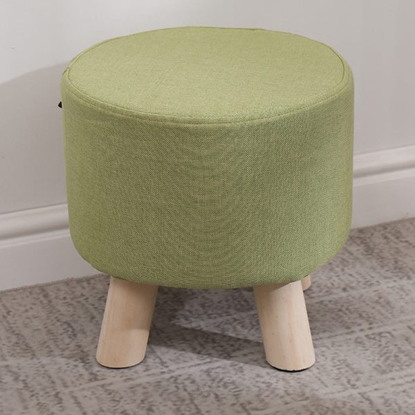 Modern Simplicity Cotton Linen Wood Sponge Round Square Footstool Stackable For Living Room - Image 23