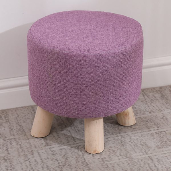 Modern Simplicity Cotton Linen Wood Sponge Round Square Footstool Stackable For Living Room - Image 24