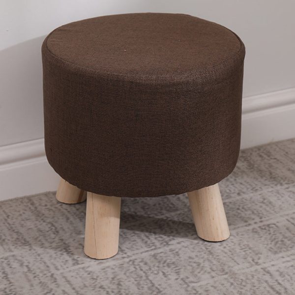 Modern Simplicity Cotton Linen Wood Sponge Round Square Footstool Stackable For Living Room - Image 25
