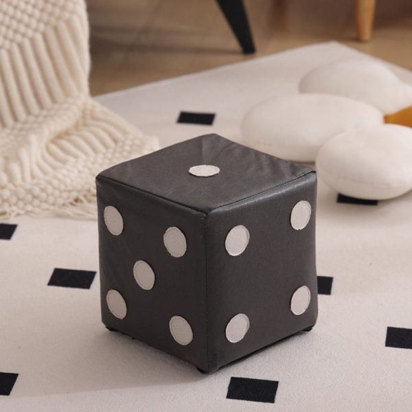 Contemporary Nordic Fabric Teddy Fleece Sponge Wood Dice Square Cubic Footstool Stackable For Living Room - Image 34