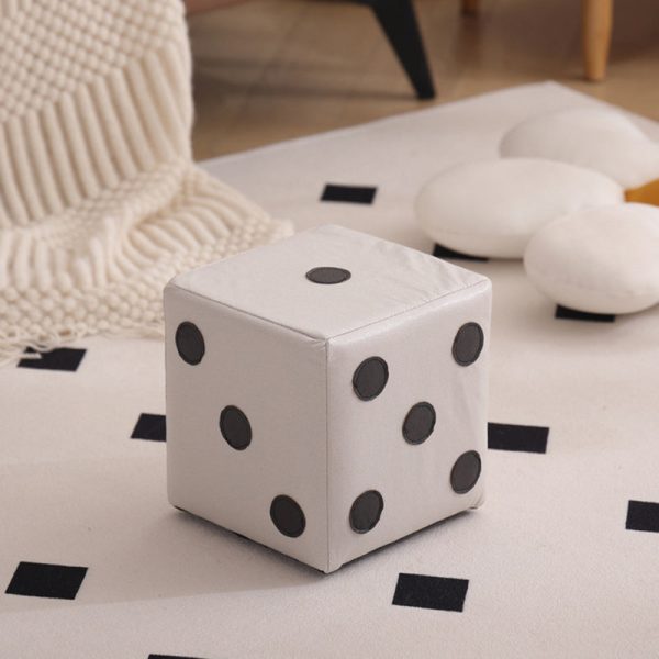 Contemporary Nordic Fabric Teddy Fleece Sponge Wood Dice Square Cubic Footstool Stackable For Living Room - Image 35