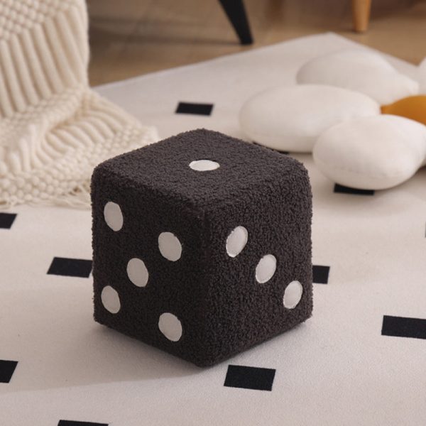Contemporary Nordic Fabric Teddy Fleece Sponge Wood Dice Square Cubic Footstool Stackable For Living Room - Image 36