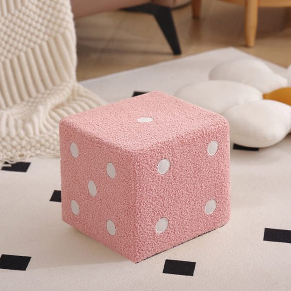 Contemporary Nordic Fabric Teddy Fleece Sponge Wood Dice Square Cubic Footstool Stackable For Living Room - Image 38