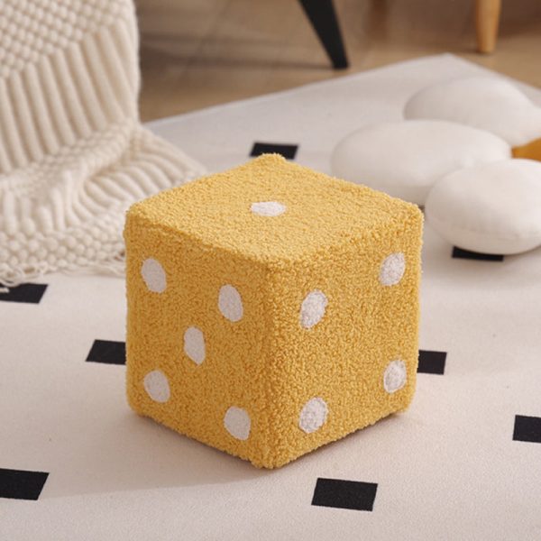 Contemporary Nordic Fabric Teddy Fleece Sponge Wood Dice Square Cubic Footstool Stackable For Living Room - Image 39