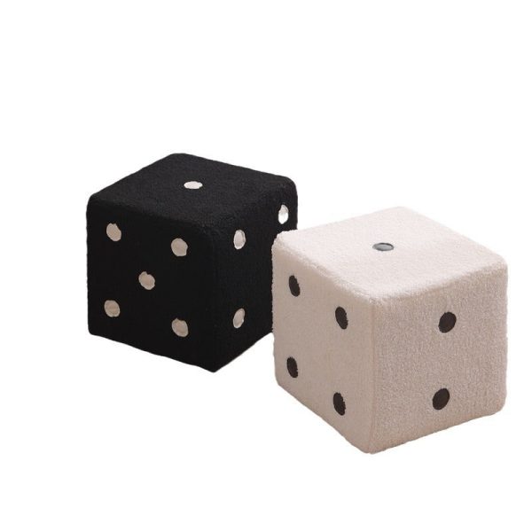 Contemporary Nordic Fabric Teddy Fleece Sponge Wood Dice Square Cubic Footstool Stackable For Living Room - Image 40
