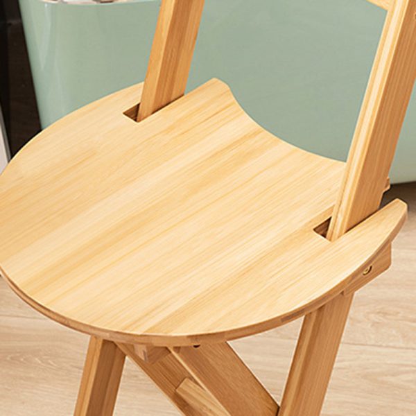 Modern Simplicity Bamboo Round Bar Stool Backrest Footrest Foldable For Kitchen - Image 8