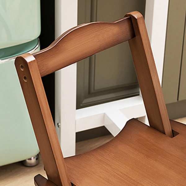 Modern Simplicity Bamboo Round Bar Stool Backrest Footrest Foldable For Kitchen - Image 11