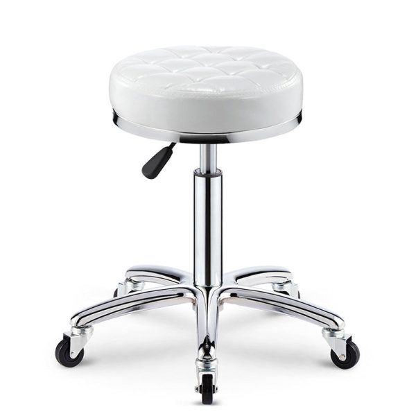 Modern Simplicity Leather Sponge Plastic Steel Round Checked Pattern Bar Stool Adjustable For Kitchen - Image 15