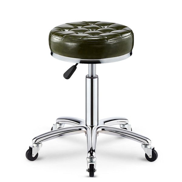 Modern Simplicity Leather Sponge Plastic Steel Round Checked Pattern Bar Stool Adjustable For Kitchen - Image 22