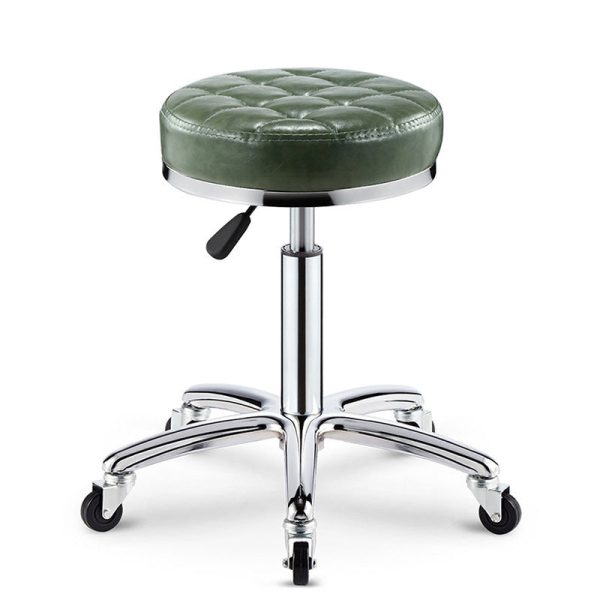 Modern Simplicity Leather Sponge Plastic Steel Round Checked Pattern Bar Stool Adjustable For Kitchen - Image 23