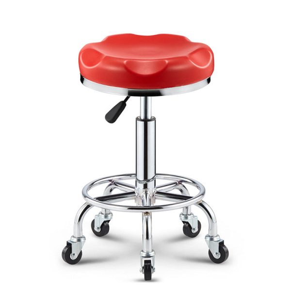 Modern Simplicity Leather Sponge Plastic Steel Round Checked Pattern Bar Stool Adjustable For Kitchen - Image 31
