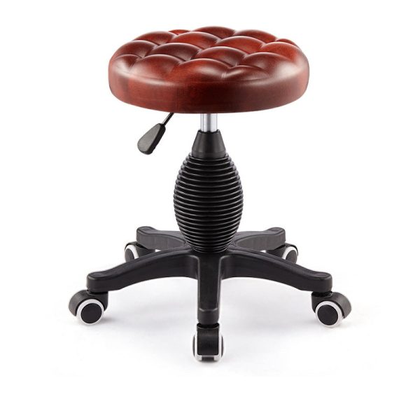 Modern Simplicity Leather Sponge Plastic Steel Round Checked Pattern Bar Stool Adjustable For Kitchen - Image 35