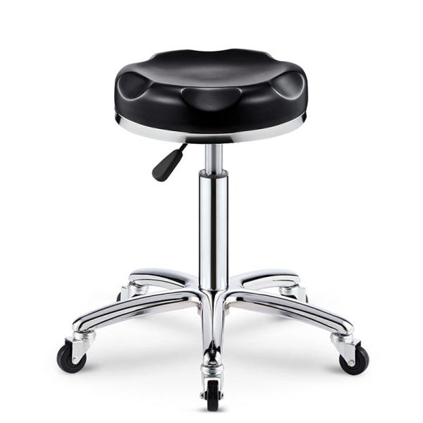 Modern Simplicity Leather Sponge Plastic Steel Round Checked Pattern Bar Stool Adjustable For Kitchen - Image 16