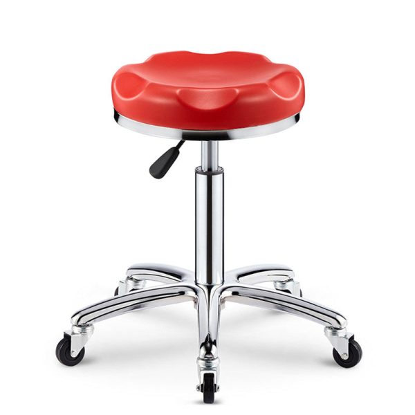 Modern Simplicity Leather Sponge Plastic Steel Round Checked Pattern Bar Stool Adjustable For Kitchen - Image 5