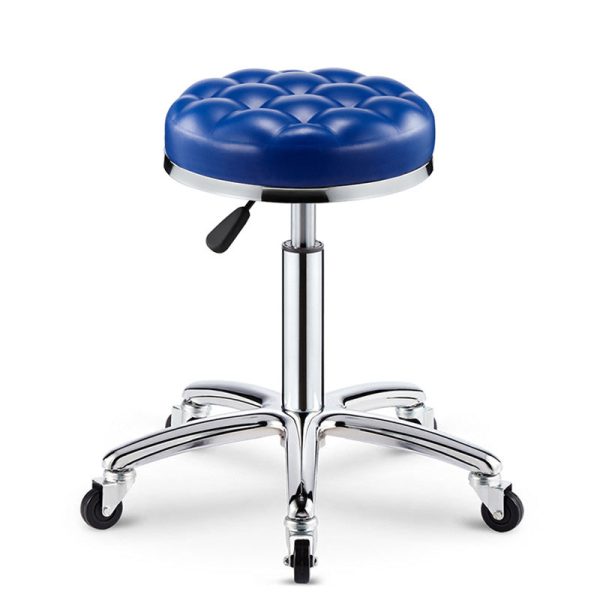 Modern Simplicity Leather Sponge Plastic Steel Round Checked Pattern Bar Stool Adjustable For Kitchen - Image 20
