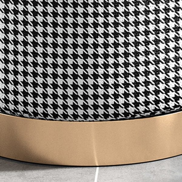 Contemporary Scandinavian Fabric Velvet Leather Iron Sponge Round Cylinder Footstool Backless For Entryway - Image 9