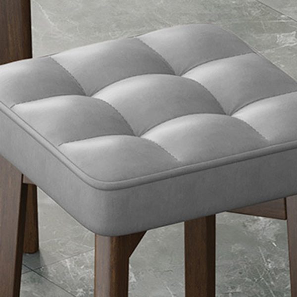 Modern Simplicity Fabric Leather Rubber Wood Square Bread Shape Dining Chair Stool Stackable For Dining Room - Image 13