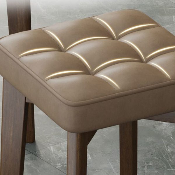 Modern Simplicity Fabric Leather Rubber Wood Square Bread Shape Dining Chair Stool Stackable For Dining Room - Image 12