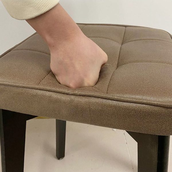 Modern Simplicity Fabric Leather Rubber Wood Square Bread Shape Dining Chair Stool Stackable For Dining Room - Image 15