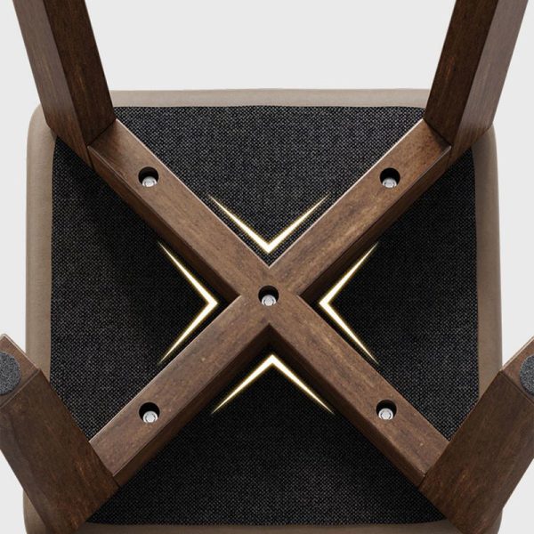 Modern Simplicity Fabric Leather Rubber Wood Square Bread Shape Dining Chair Stool Stackable For Dining Room - Image 11