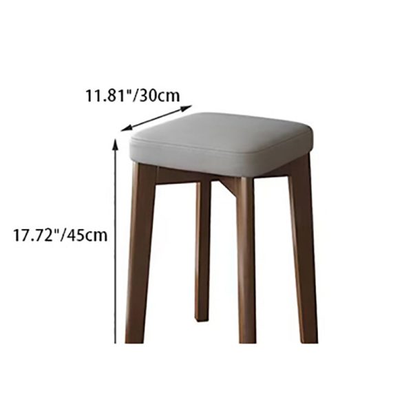 Modern Simplicity Fabric Leather Rubber Wood Square Bread Shape Dining Chair Stool Stackable For Dining Room - Image 9