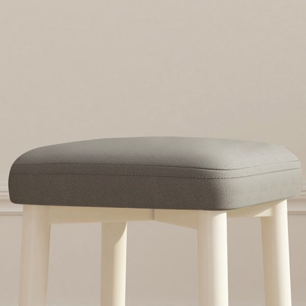 Contemporary Scandinavian Fabric Leather Iron Latex Square Stool Stackable For Living Room - Image 7